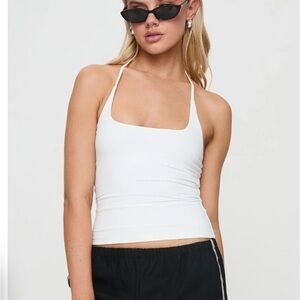 Princess Polly White Square Neck Halter Tank